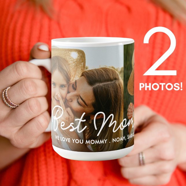 Mug Best Mom Ever 2 Photo Collage de photos Coeurs de  (Créateur téléchargé)