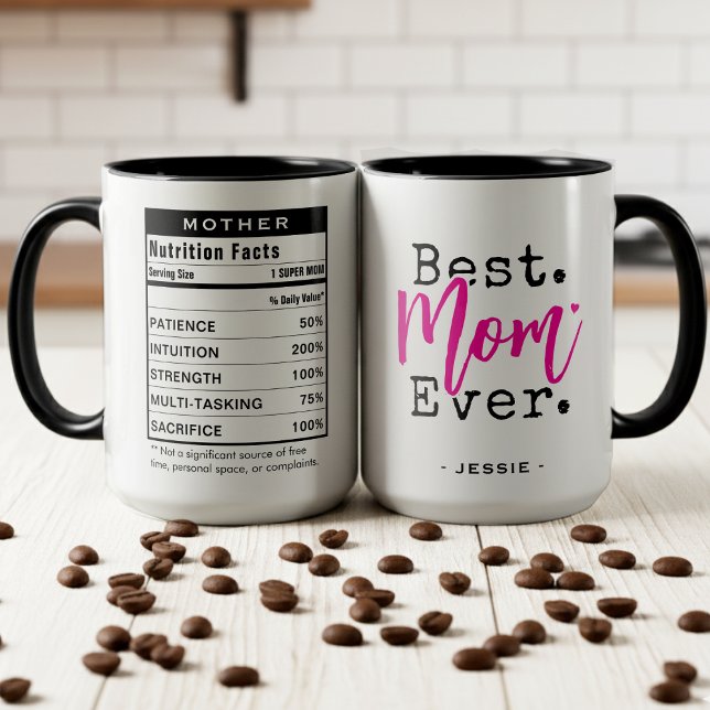 Mug Best Mom Ever Nutrition Facts Mother's Day (Créateur téléchargé)