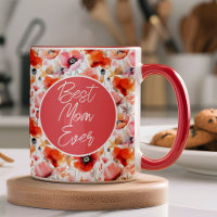 Best Mom Modern Poppy Motif Photo