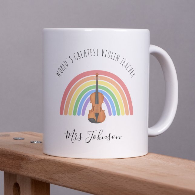 Mug Best Violin Teacher Rainbow Music Thank you Gift (Créateur téléchargé)