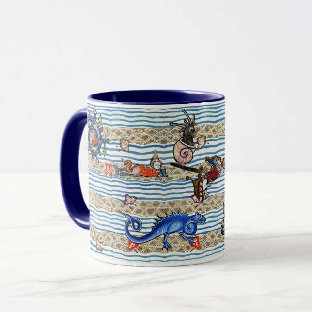 MUG BESTIAIRE MÉDIÉVAL, MONSTRES DE MER IMAGINAIRES AN (Devant gauche)