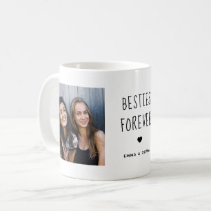 Mug Besties Forever Two Photo Handwritten Text
