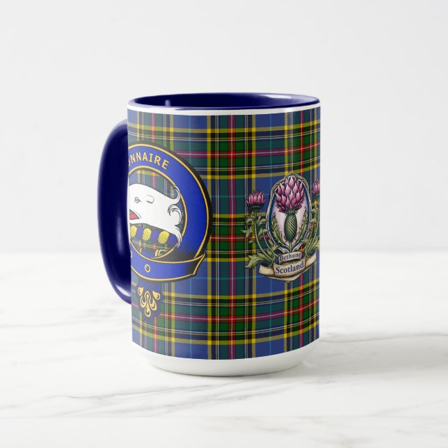 Mug Bethune Clan Badge & Tartan (Devant gauche)