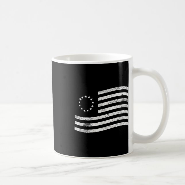 Mug Betsy Ross Drapeau Minimal - Histoire américaine P (Droite)