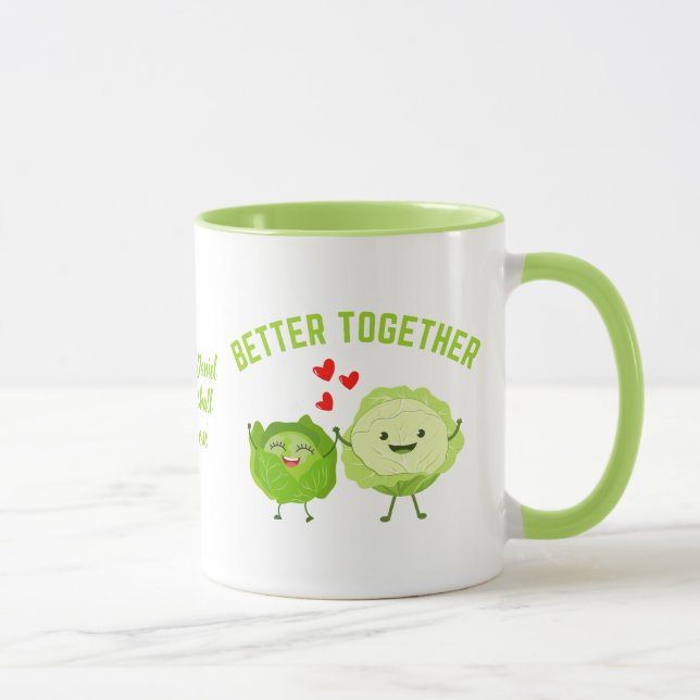 Mug BETTER TOGETHER Cute Cabbage Valentine Couples (Droite)