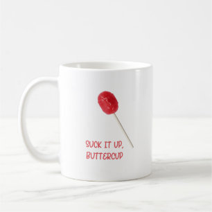 Mug Beurre à la sueur avec la sucette rouge