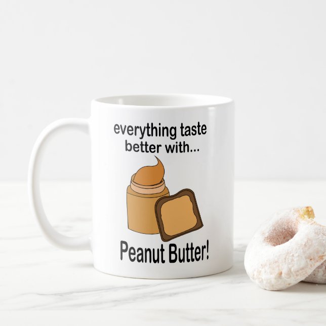 Mug Beurre d'arachide Pain Nourriture mange (Avec donut)