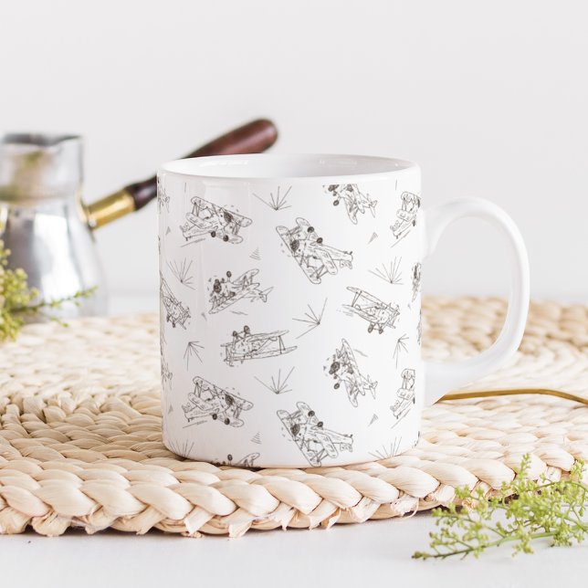 Mug Bi-plans Art déco rugissant - motif dessiné. (Créateur téléchargé)