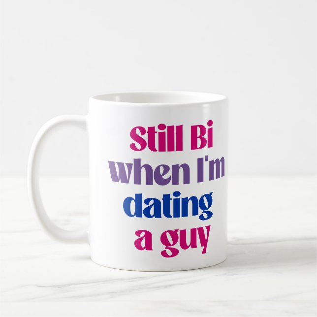 Mug Bi quand je sors avec un mec (Gauche)