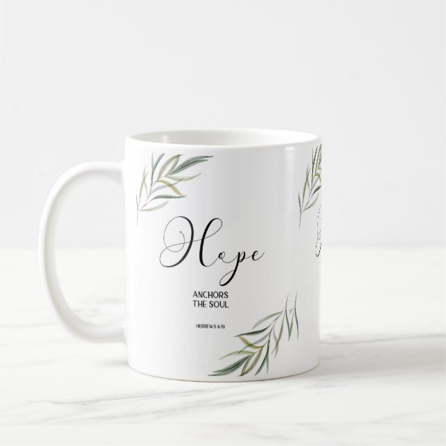 Mug Bible verset Hébreux Écriture feuille (Gauche)