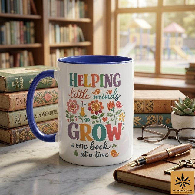 Mug Bibliothécaire Scolaire Personnalisé | École Heure (Personalized School Librarian | Happy School Mug
)