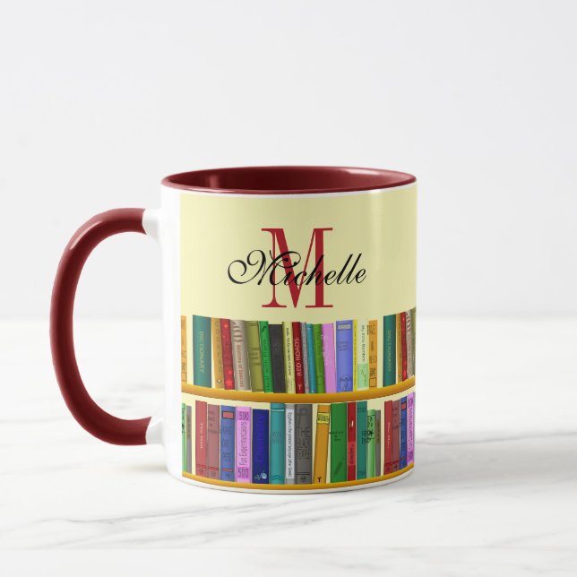 Mug Bibliothèque pour génie. Livres pour élèves intell (Gauche)