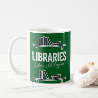 Mug Bibliothèques Où Shhh Arrive Lecture De Livre Drôl