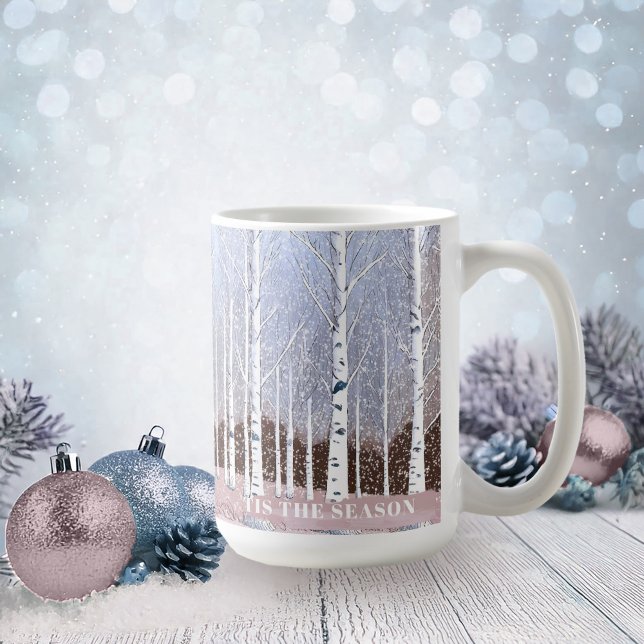 Mug Bibouleau neigeux Noël Dusty Blue ID1003 (Créateur téléchargé)