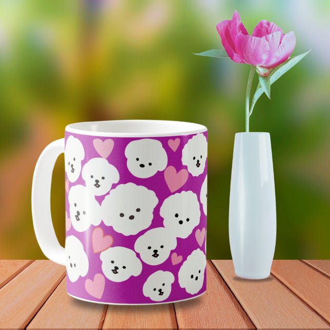Mug Bichon bouffant et coeurs boug (Créateur téléchargé)