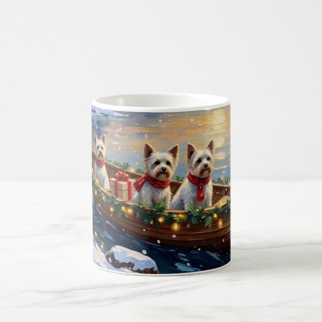 Mug Bichon Frise Christmas Boat Holiday (Centre)