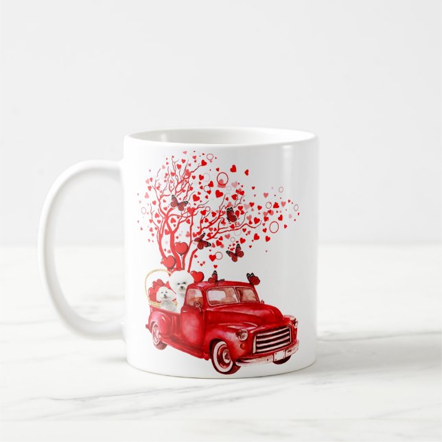 Mug bichon frise équitation camion rouge valentine pap (Gauche)