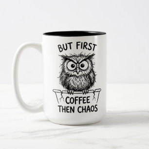 Mug Bicolore Hibou Grincheux Citation Drôle Amoure