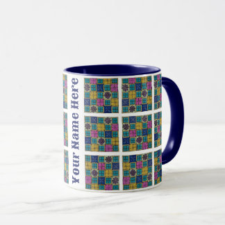 Mug bicolore personnalisé | Carreau méditerranéen