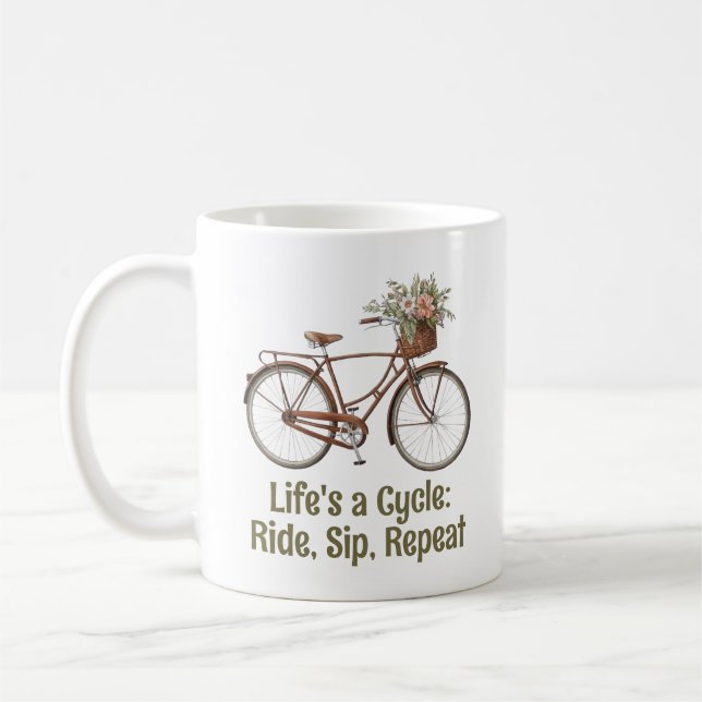 Mug Bicycle Vintage amusant (Gauche)
