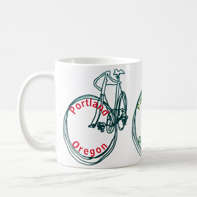 Mug Bicyclette rouge de Portland (Gauche)