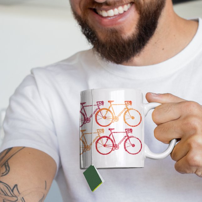 Mug Bicyclettes colorées chevauchant roues (coffee for the cyclist)