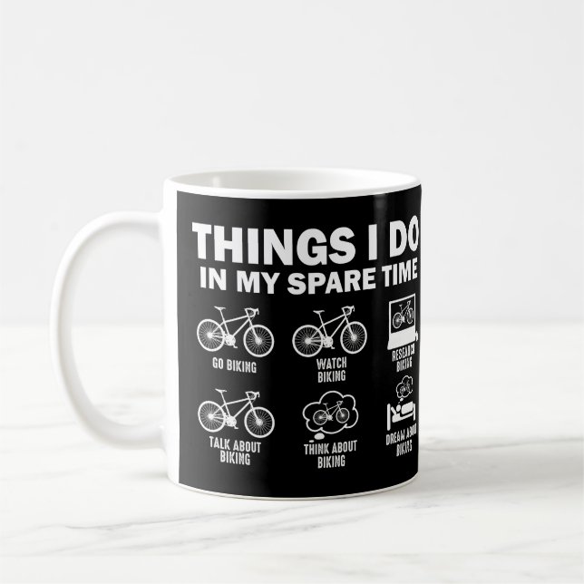 Mug Bicyclettes Drôle Que Je Fais Dans Mon Temps Libre (Gauche)