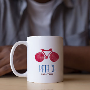 Mug Bicyclettes Rouges Boug Personnalisé Avec Son Nom
