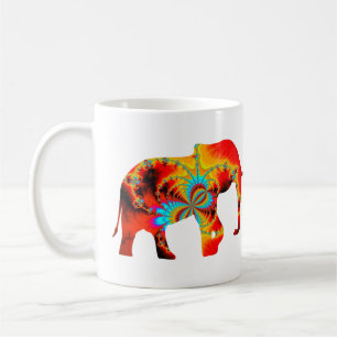 Mug Bien-être animal - Silhouette éléphante Fractale 1