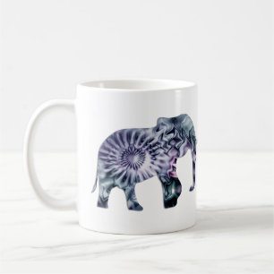 Mug Bien-être animal - Silhouette éléphante Fractale 2