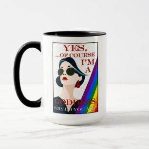 Mug Bien sûr, je suis une déesse rétro vintage Gay Pri