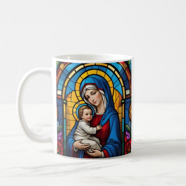 Mug Bienheureuse Mère Marie et Bébé Jésus - Vierge Mar (Gauche)