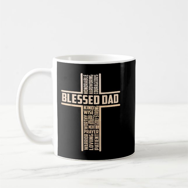 Mug Bienheureux Papa Fête des pères Croix Christian Pa (Gauche)