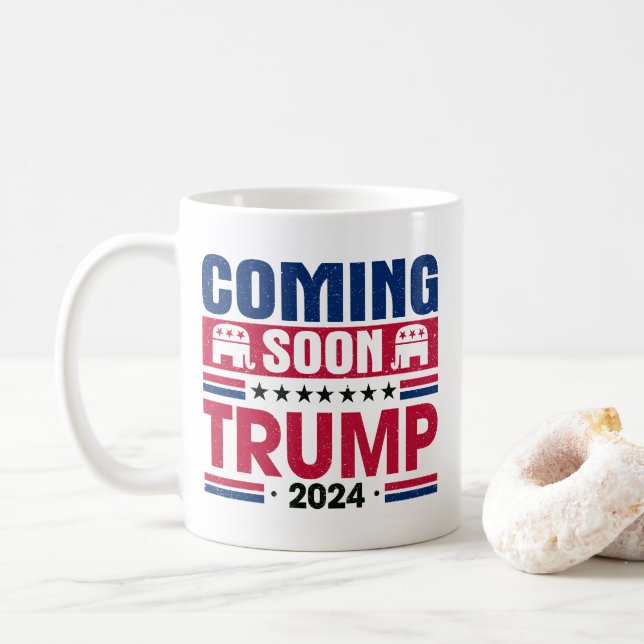 Mug Bientôt Trump Président 2024 (Avec donut)
