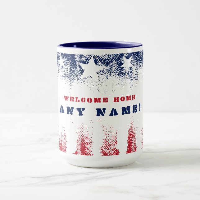 Mug Bienvenue Accueil Étoiles et rayures Vétérinaire (Centre)