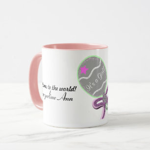 Mug Bienvenue dans le monde C'est une fille rose