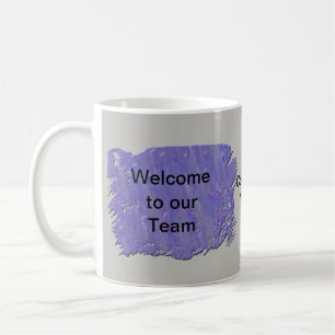 Mug Bienvenue dans notre équipe Abstrait Purple Grey