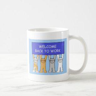 Mug Bienvenue Retour au travail Cartoon Cats