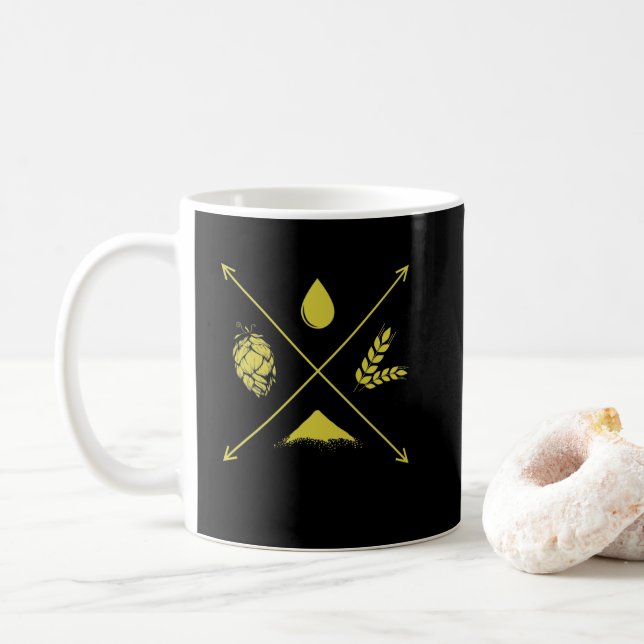 Mug Bier brauen Wasser Hopfen und Malz (Avec donut)