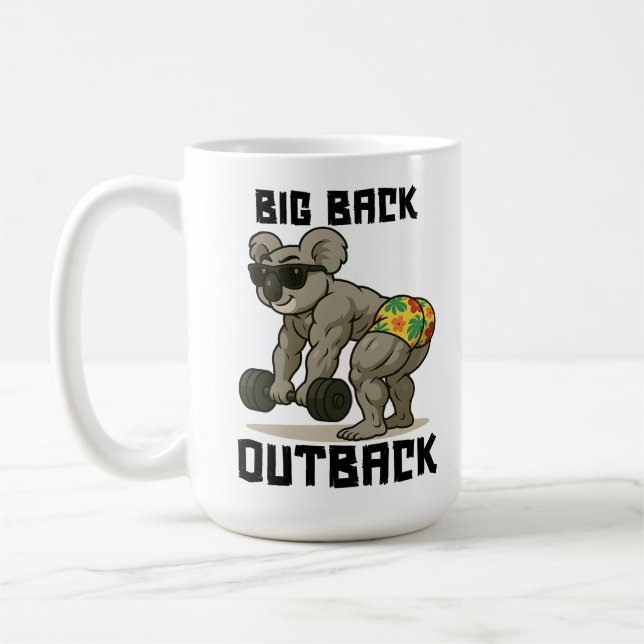 Mug Big Back Outback – Funny Koala Gym Deadlift Design (Gauche)