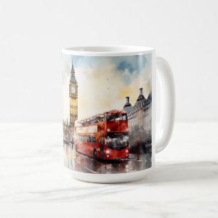 Mug Big Ben et bus rouge à Londres