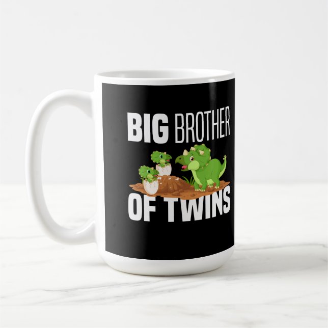 Mug Big Brother De Twins Dinosaur Dino (Gauche)