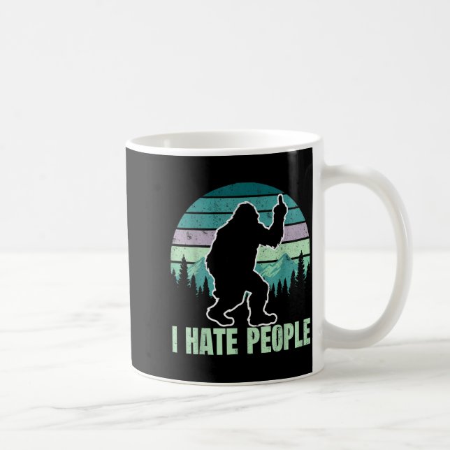 Mug Big Foot I Hate People Middle Finger Sasquatch Ret (Droite)