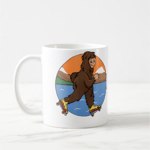 Mug Bigfoot Amoureux De Roller Skating Drôle Illustra