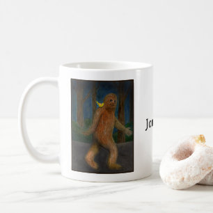 Mug Bigfoot avec un petit oiseau jaune nom personnalis