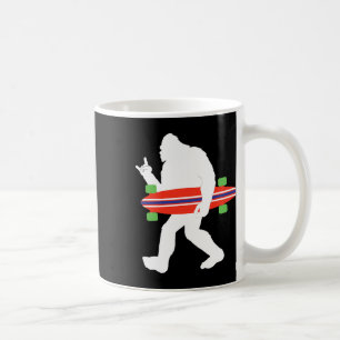 Mug Bigfoot drôle avec skateboard longboard