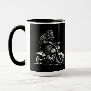 Mug Bigfoot équitation Un Vélo Moto Drôle Sasquatch M