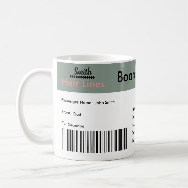 Mug Billet Faire-part de grossesse pour voyageur du mo (Gauche)