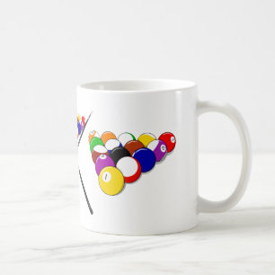 Mug Billiard Pool Balls et Cues