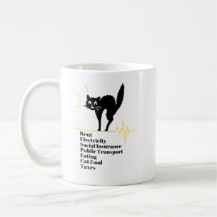 Mug Bills de chat effrayé Surprisé Chat Drôle Chat Vis